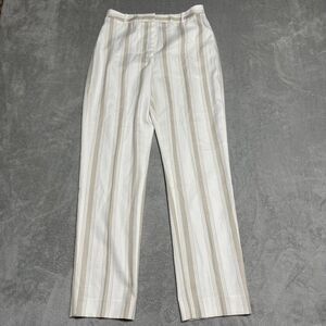 Alex Marie Cream and Tan Vertical-Stripe Wide Leg Pants
